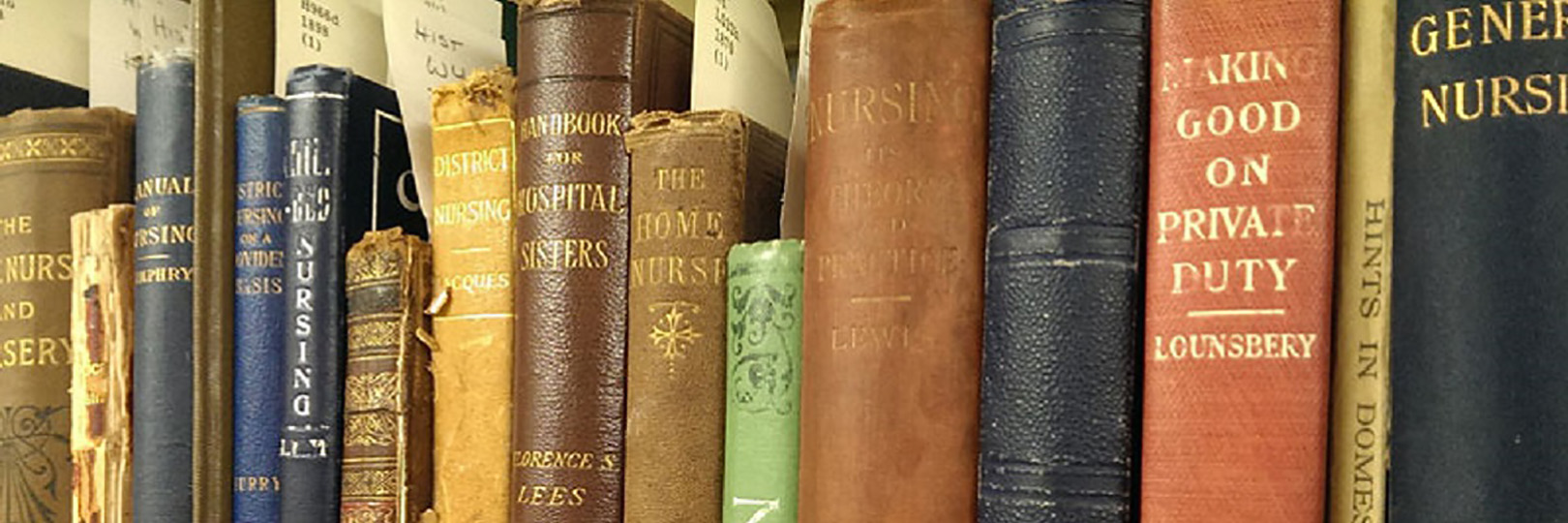 row of old nursing books