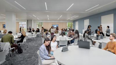Interior Classroom clay rendering