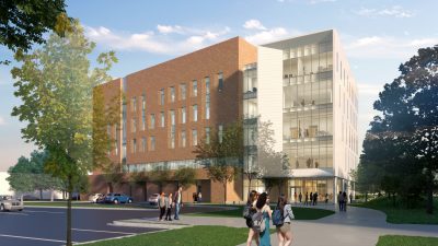 UConn School of Nursing New building exterior view North West.