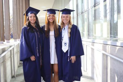 Nursing students in graduation garb