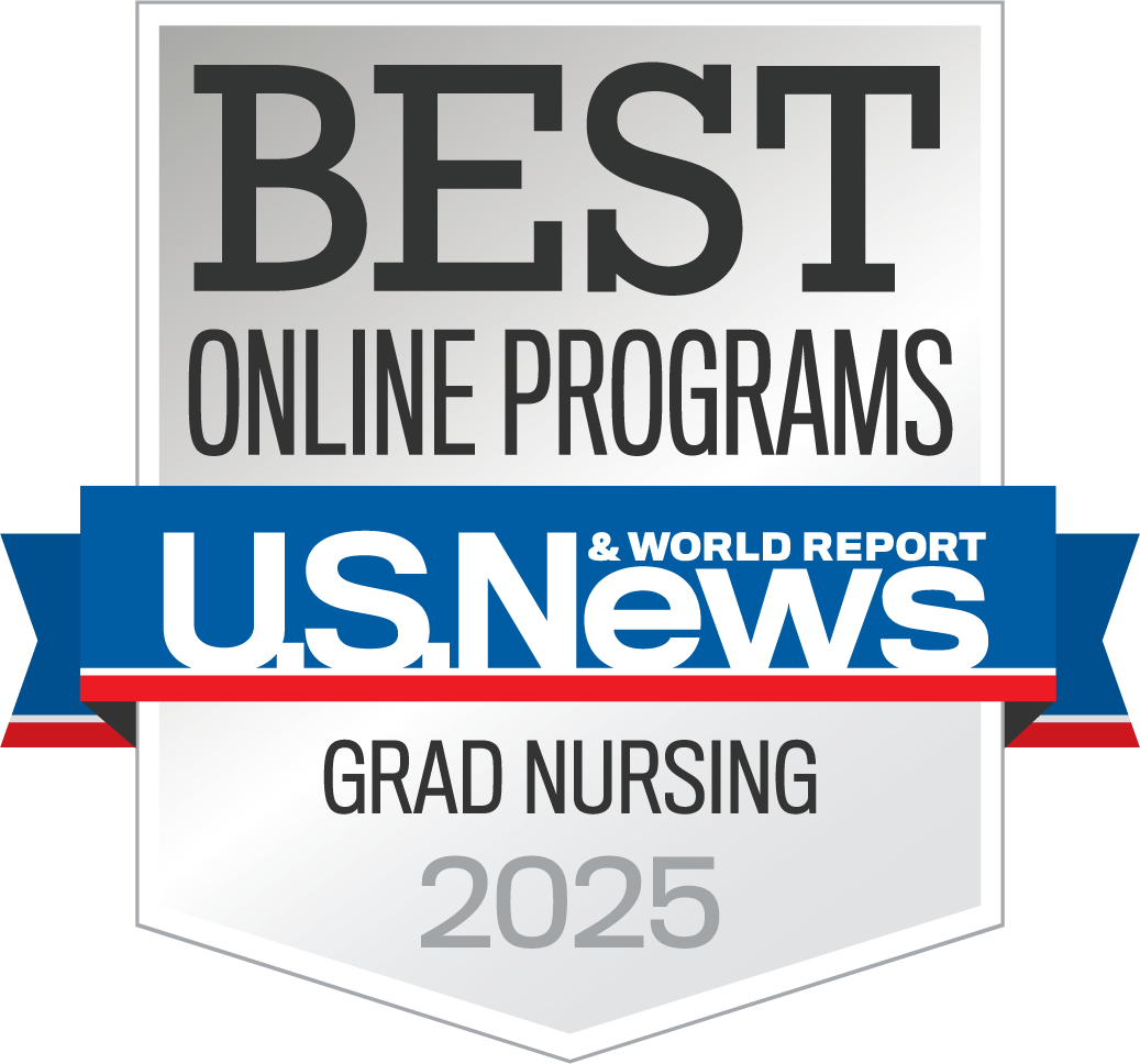 U.S. News & World Report badge: Top-ranked UConn School of Nursing Graduate programs. Recognition of excellence in graduate nursing education.