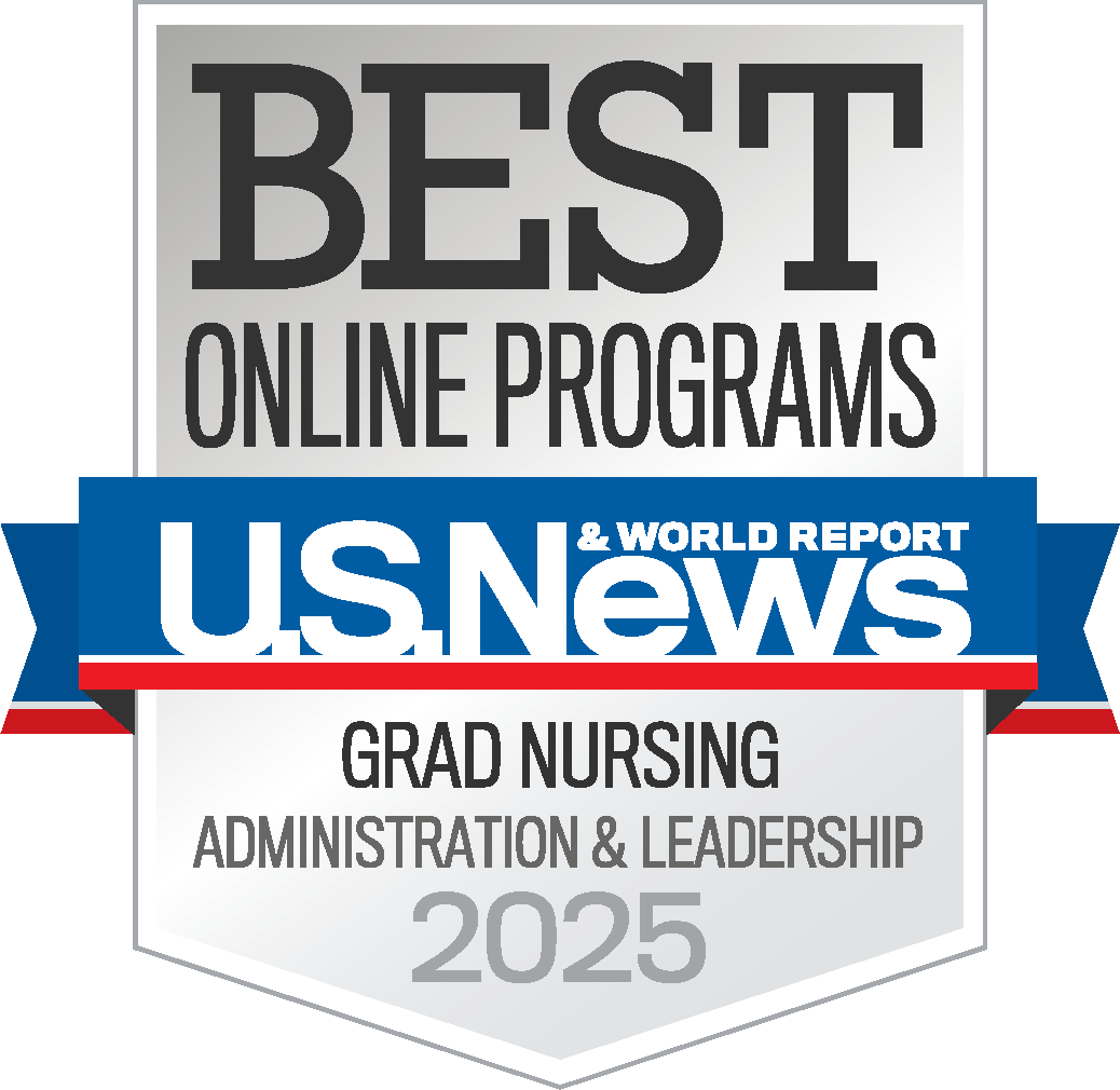 U.S. News & World Report badge, signifying nationally recognized UConn School of Nursing Graduate Nurse Administration and Leadership program excellence.